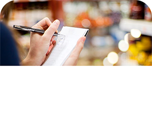 Lista de la compra en un supermercado